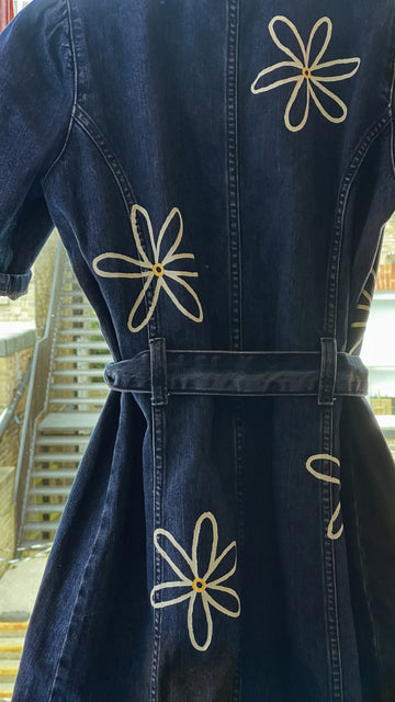 Handpainted Daisy Denim Dress